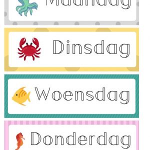 Dagritmekaarten thema zee